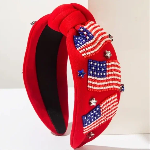 NEW Red White Blue Hand Beaded
American Flag Headband Amazon.com : GLBCC 4 th of July Headband for Women Girls  main image 2